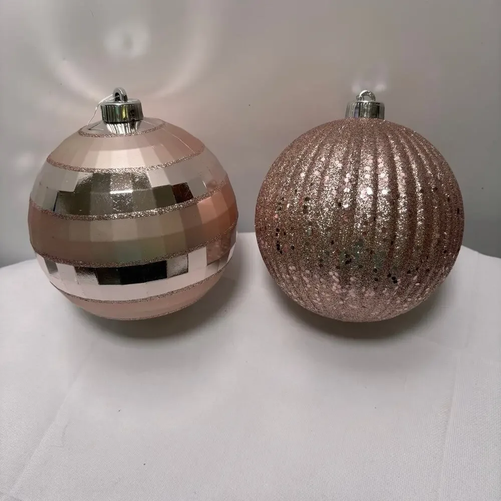 Large 6” Christmas Ball Ornaments - Two